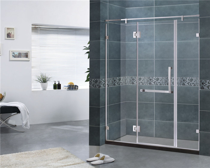 Customized 8MM Tempered Glass Shower Door 304 Stainless Steel Swing Hinge Bathroom