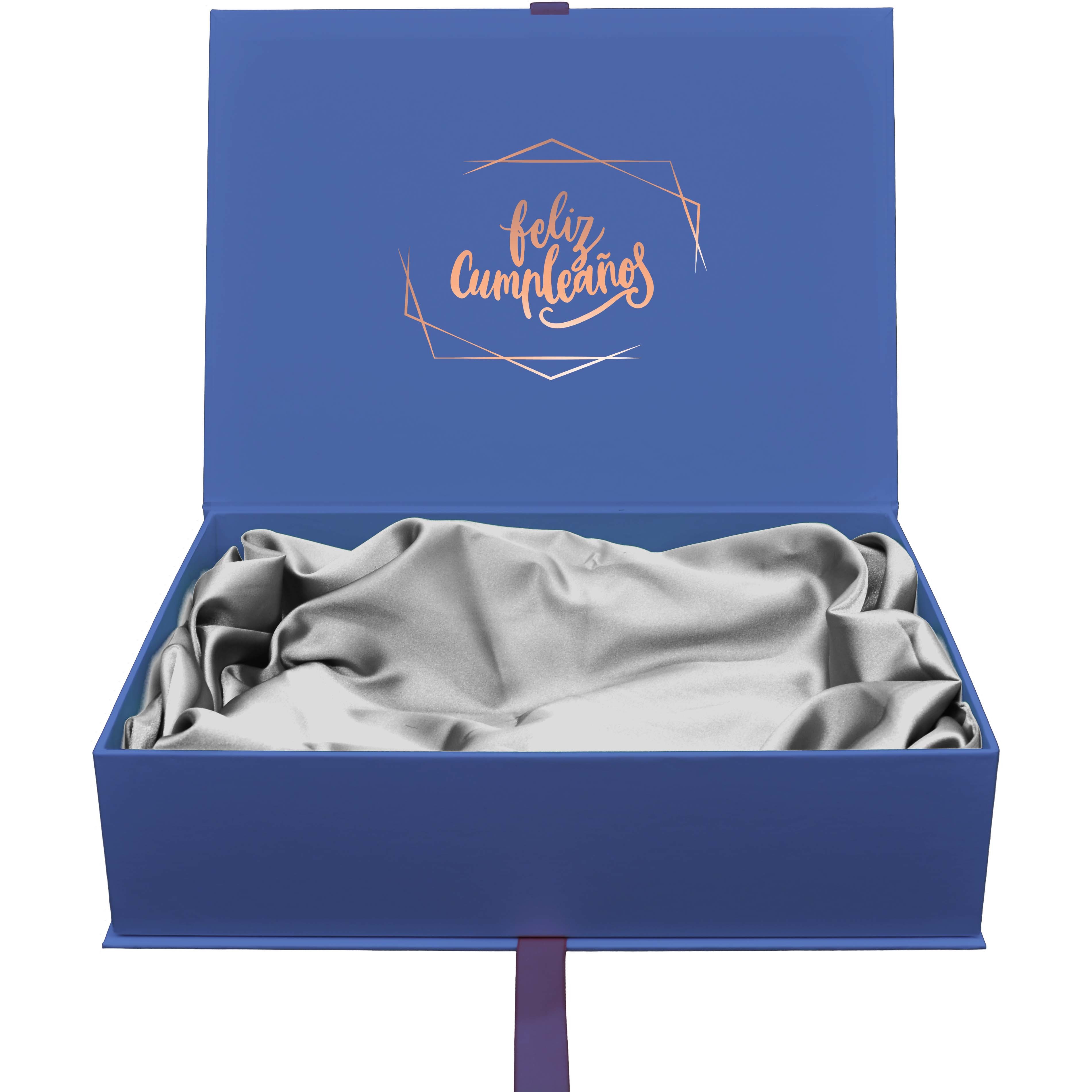Satin Silk Magnetic Ribbon Box , FSC SGS B Flute 8x10 Gift Box