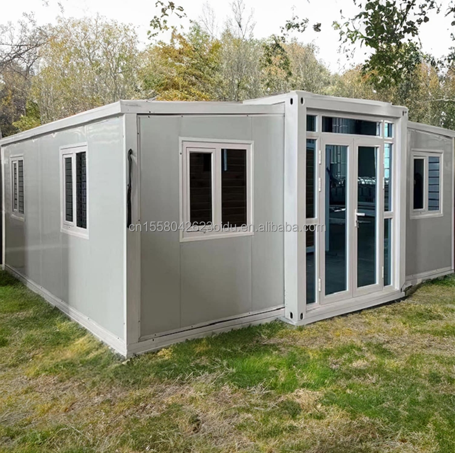 Fully-equipped 20FT Foldable Prefabricated Container House with 2 Bedrooms Aluminum Alloy Windows