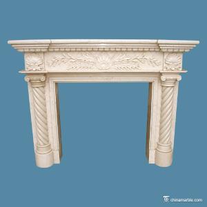 Quality China natural stone , White Marble Fireplace Surround And Hearth wholesale