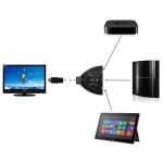 3 Port HDTV 1080P DVD 3D HDMI AUTO Switch Switcher Splitter Hub with Cable