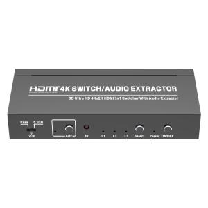 Quality Support HDCP Pass Through 3x1 300MHz HDMI 4K Switcher wholesale