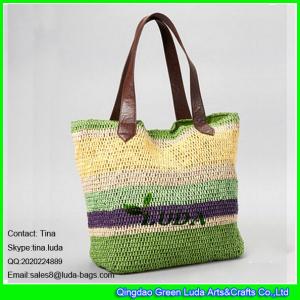 Quality LUDA zipper beach straw bag crochet paper straw hand bag wholesale