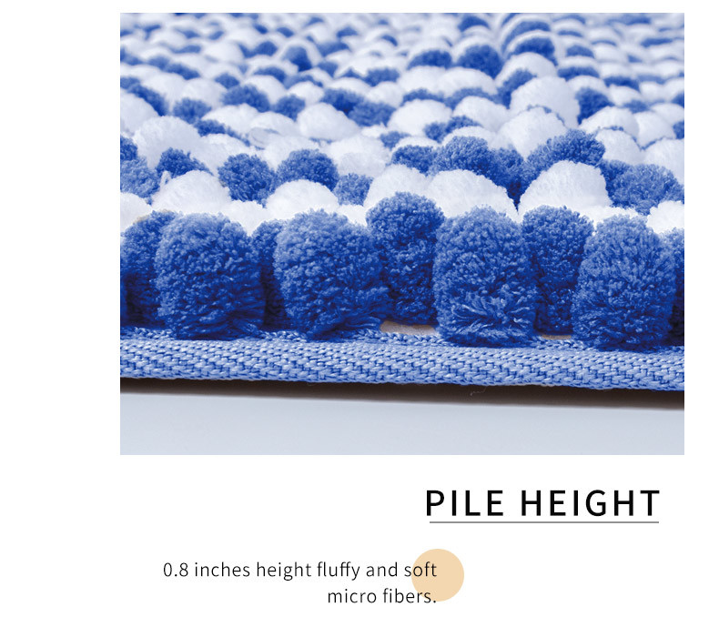 BSCI Decorative Chunky Chenille Noodle Bath Rug Fast Drying