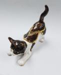 Promotional custom cat animal jewelry box metal cat trinket boxes cat shaped