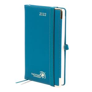 Quality 6.75'' X 4'' Weekly Travel Planner 2023 Pacific Green PU Leather Cover wholesale