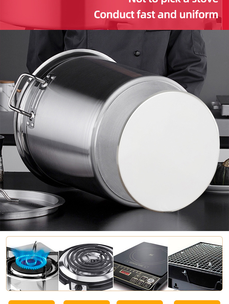 Multi-function Silver Cooking Pot Large Capacity Stainless Steel Soup & Stock Pots Heavy Duty Cooking Pot