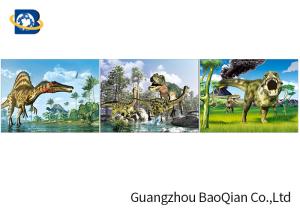 Quality Customized Dinosaur 3D Lenticular Printing With Framed , 3D Lenticular Flip Picture wholesale