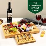Bamboo Charcuterie Cheese Platter Serving Tray Wooden Crafts Supplies