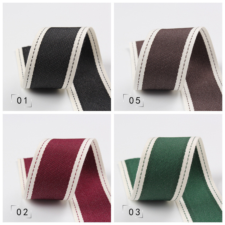 Stitched Edge Polyester Ribbon 6mm-40mm Poly Ribbon Rolls Green Red