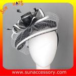 0918 hot sale fashion sinamay fascinators hats and caps with veil ,Fancy Sinamay