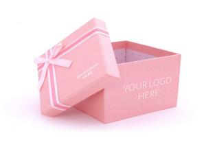Quality Square Shape Pink Present Box , Logo Packaging Boxes Paperboard Material wholesale