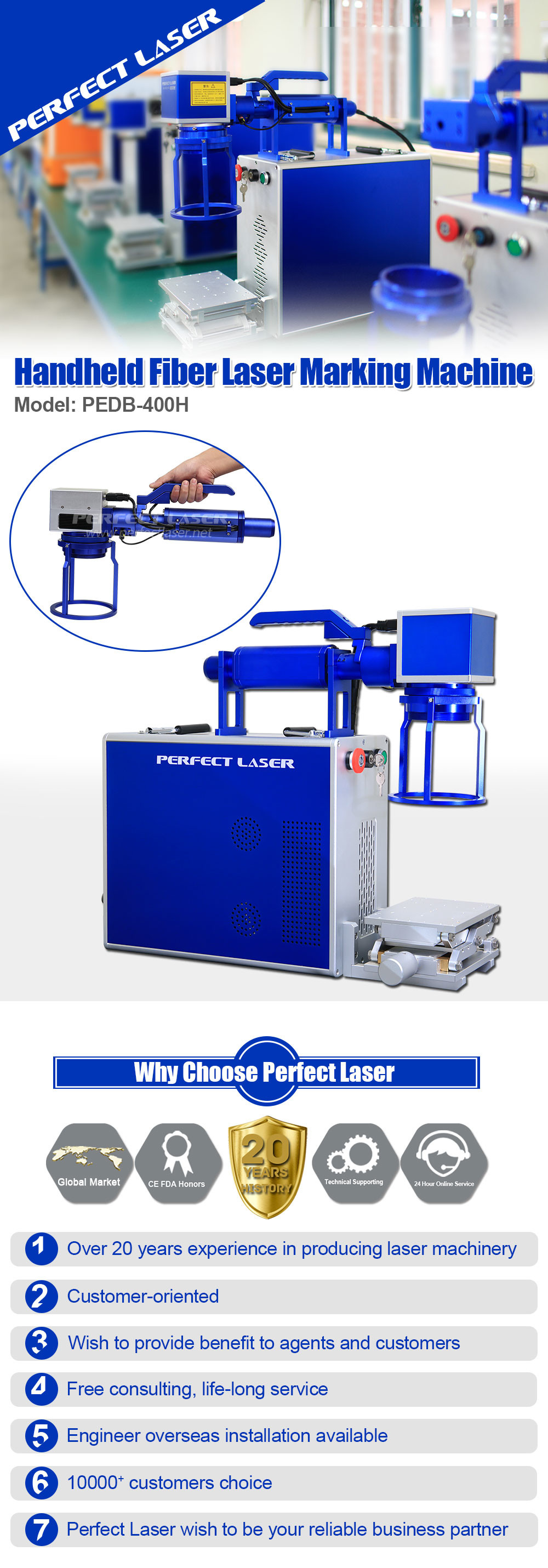 8000mm/s Portable Laser Etching Machine 50W Handheld Random Polarization