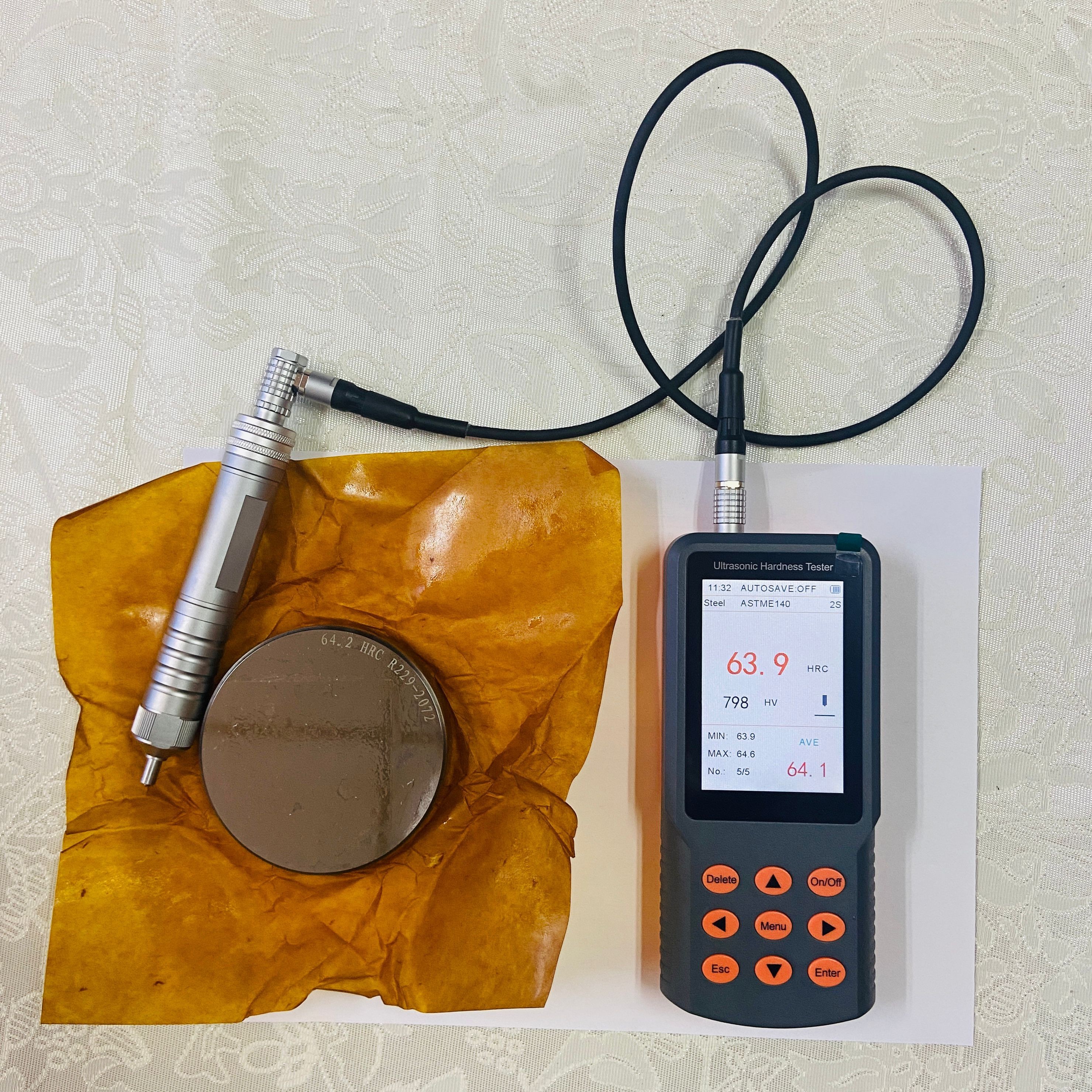 HUH-6M Ultrasonic Hardness Tester Handheld Manual Probe Brinell Rockwell Vickers