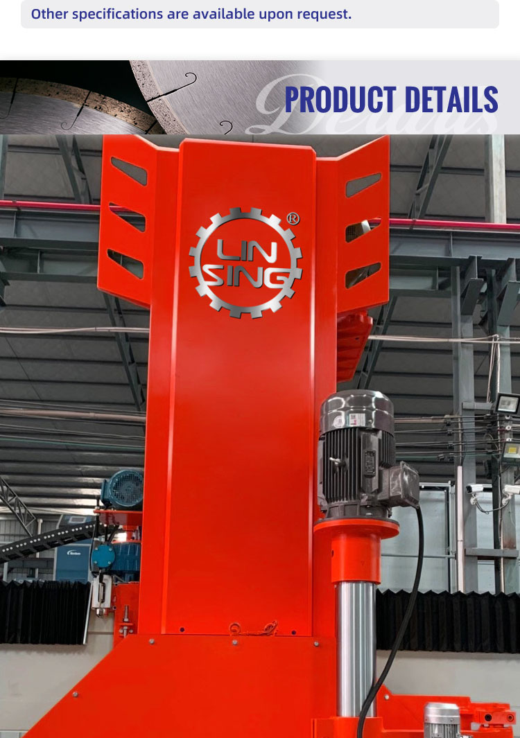 Stone Block Cutter with Horizontal Plus Vertical Bridge Saw and PLC Control System