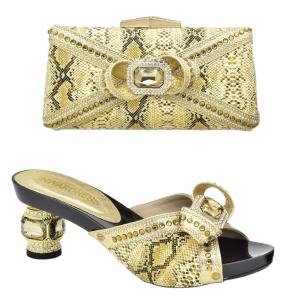 Quality Women's Spring Season PU High Heel Shoes and Matching Bags Set Perfect for African Wedding wholesale