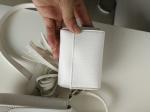 Small Crossbody bag with purse and tassel onside classic white colour for women