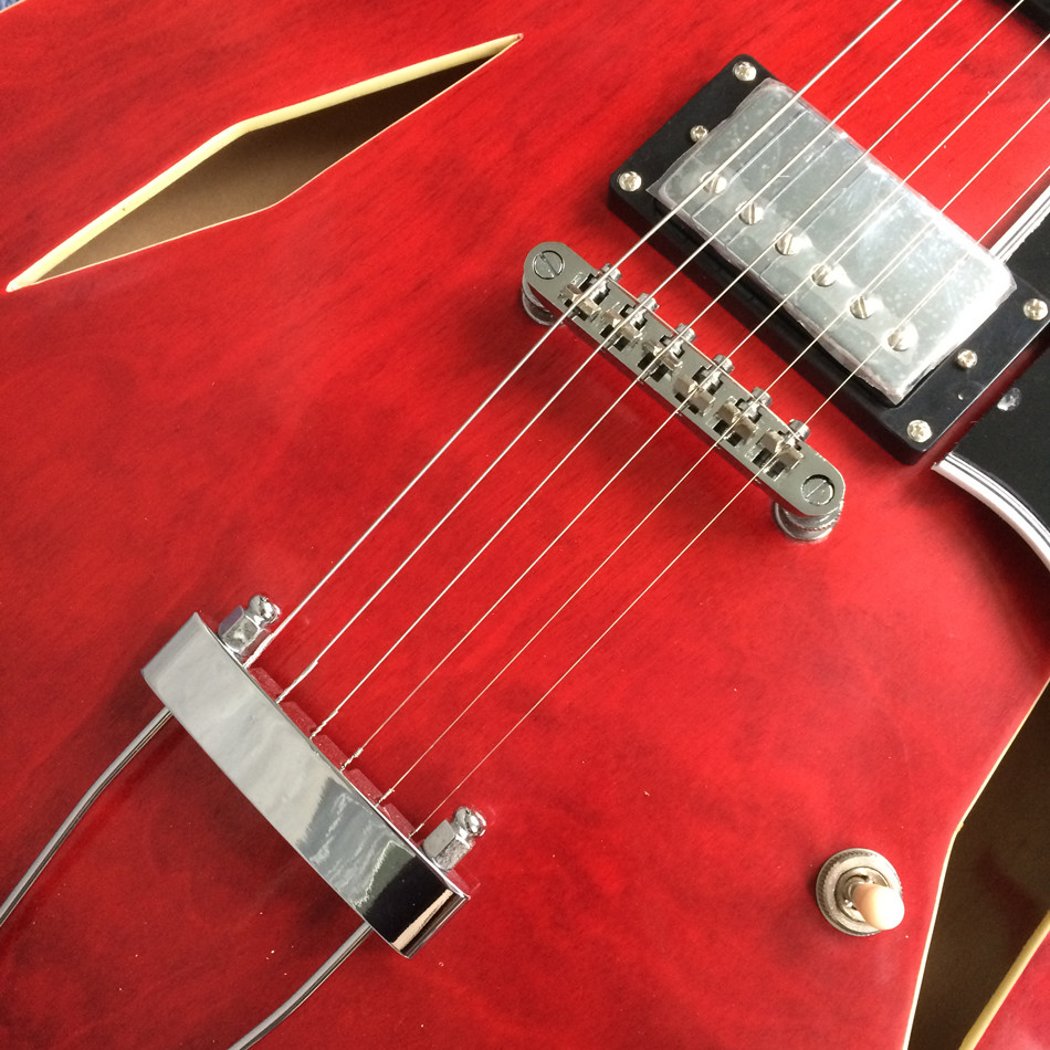 Hollow body jazz electric guitar, rosewood fingerboard mahogany body neck