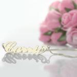 55cm chain 0.07oz Custom Silver Necklaces 18K gold Carrie Style Name Necklace