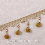 Machine producing OEM wholesale beautiful fabric drapery trimmings beaded pom