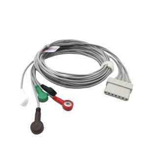 Quality Schiller ECG Patient Cable 7 Pin 5 Lead Ecg Cable Snap Clip Type wholesale