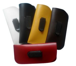 Quality imitation leather hot sunglasses pouch and bag with clip wholesale