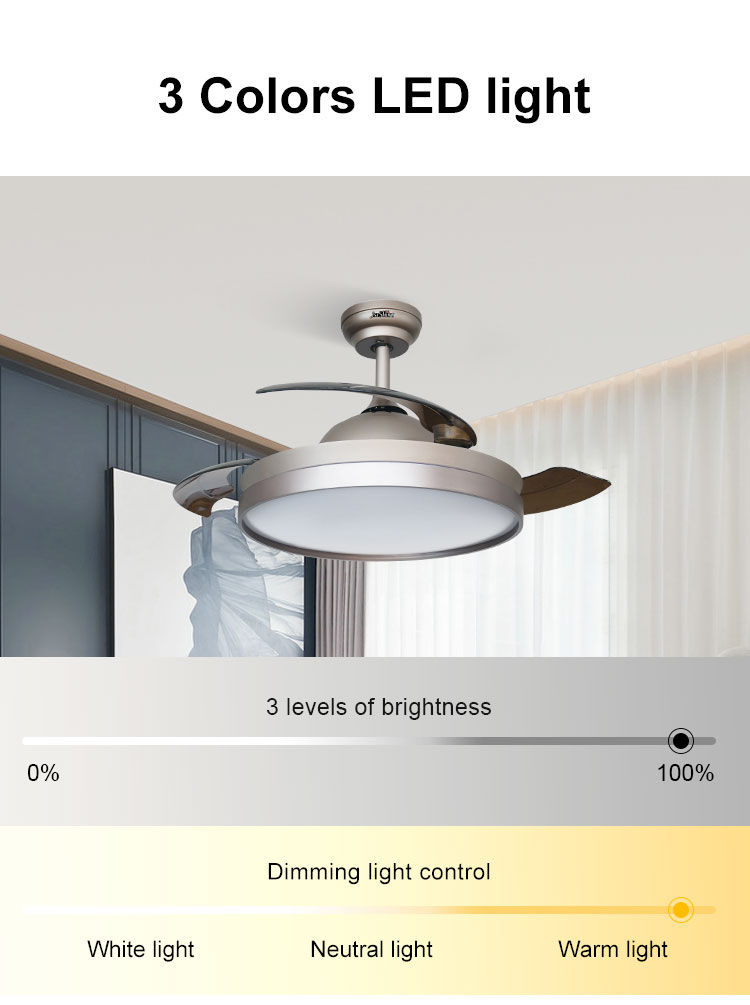 1stshine Hidden Blades Ceiling Fan Energy Saving for Home Hotel Office Environments