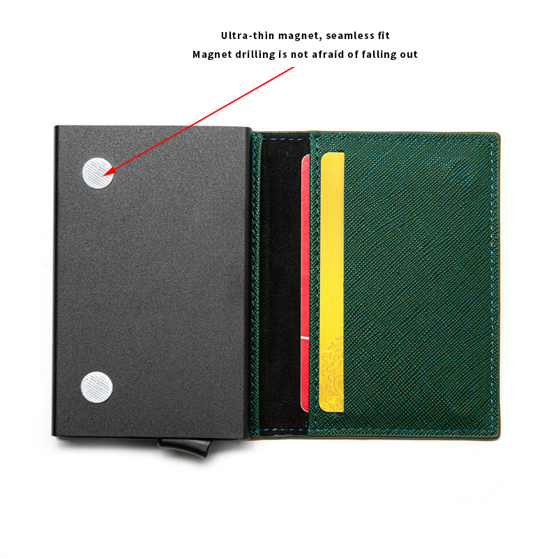 Custom Logo Avaliable Credit Card Holder with RFID Blocking and Banknote Compartment