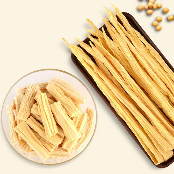 Bright Yellow Yuba Dried Tofu Skin Protein Fiber Vegan Food Soak In Water 30min