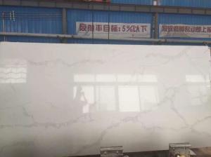 Quality Polished Surface Calacatta Quartz Slab , Kitchen Calacatta Quartz Countertops wholesale