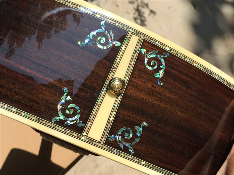 Wholesales custom 41" 45D 20 frets solid Top Real peral inlay acoustic guitar with colorized shell edge