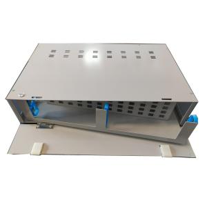 Quality Grey 48 Port Patch Panel 2U SC Fiber Optic Distribution Box Rotation Type wholesale