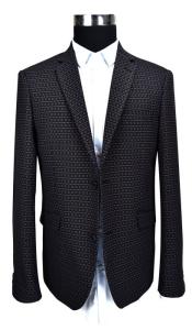 Quality Black Printed Suits For Mens Patterned Suit Jacket Slim Fit OEM Service wholesale