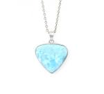 Sunflower Retro Gold Plated 925 Larimar Sterling Silver Pendant Necklace