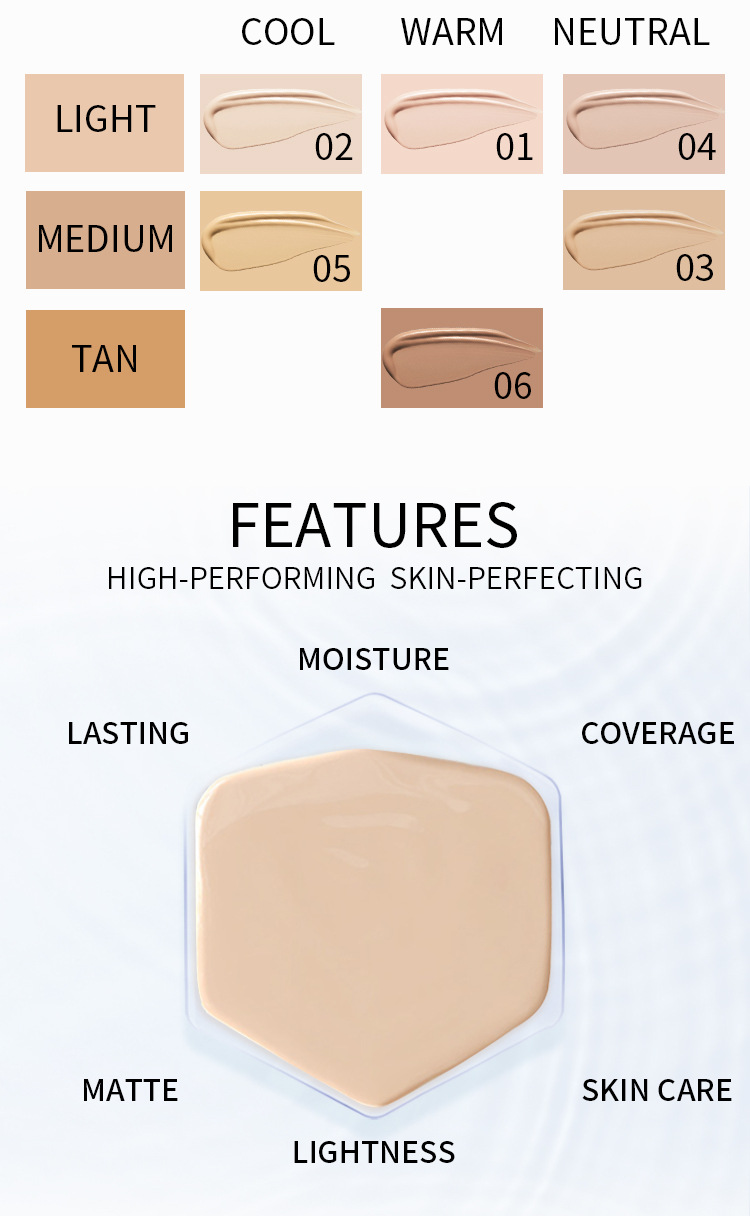 Full Coverage Foundation Private Label Waterproof Matte Liquid Concealer Foundation for Black Skin