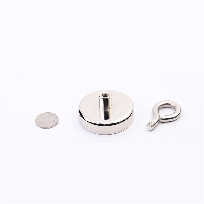 50kg Deep Water Disc Magnet Fishing Search Kit with Eye Bolts Hook Industrial Magnet