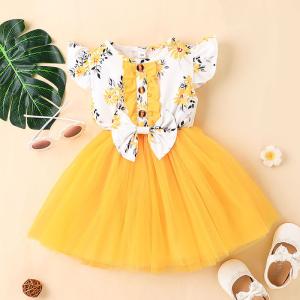 Quality Baby Girl Printed Mesh Dress Summer Sweet Girls Children'S Dress Clothing wholesale