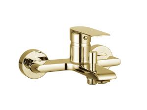 Quality Single lever bath or shower mixer bathroom golden color brass tap faucet cold and hot water designed modern OEM wholesale