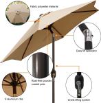 Patio Umbrella, Yard Umbrella Push Button Tilt Crank, Terrace Garden Restaurant