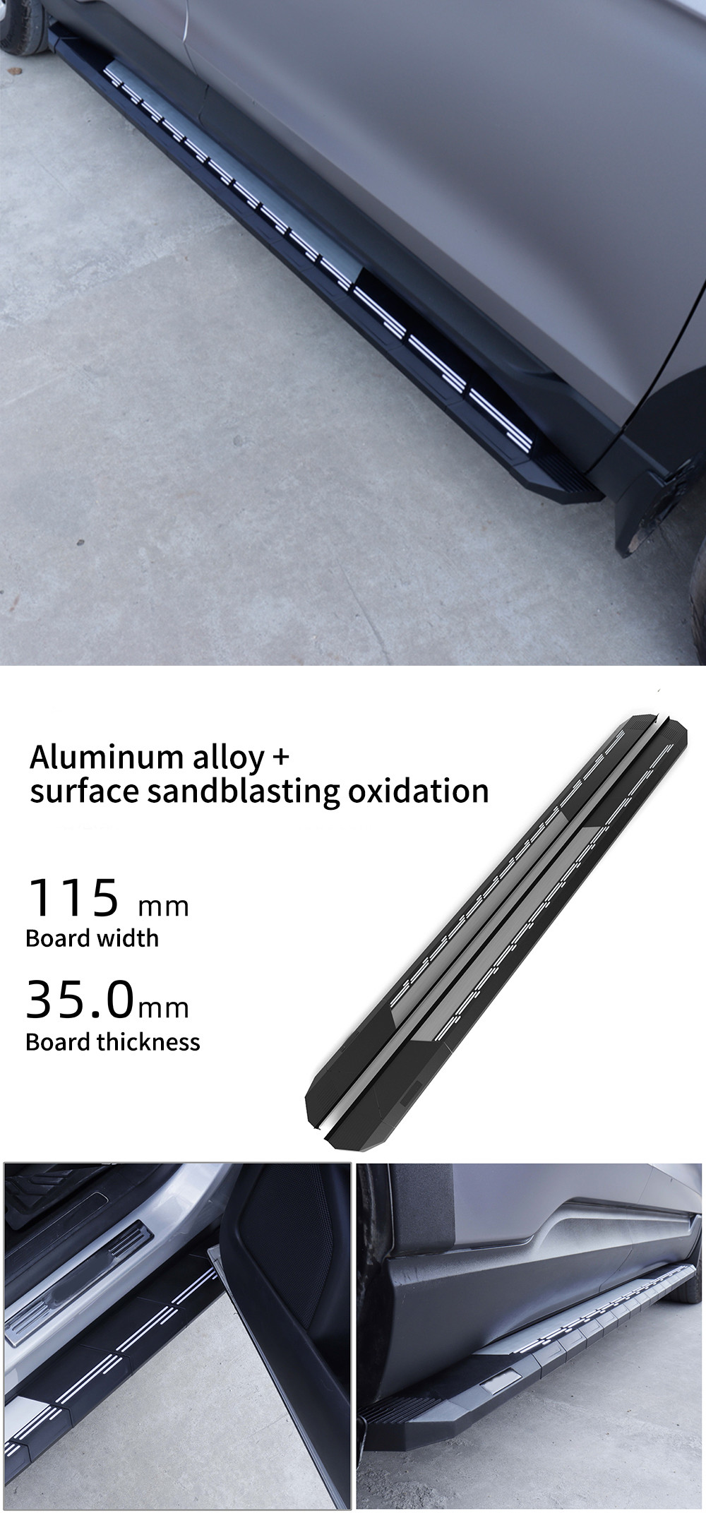 4x4 Aluminum Hard Side Step Pickup Truck Running Boards For SUV MPV