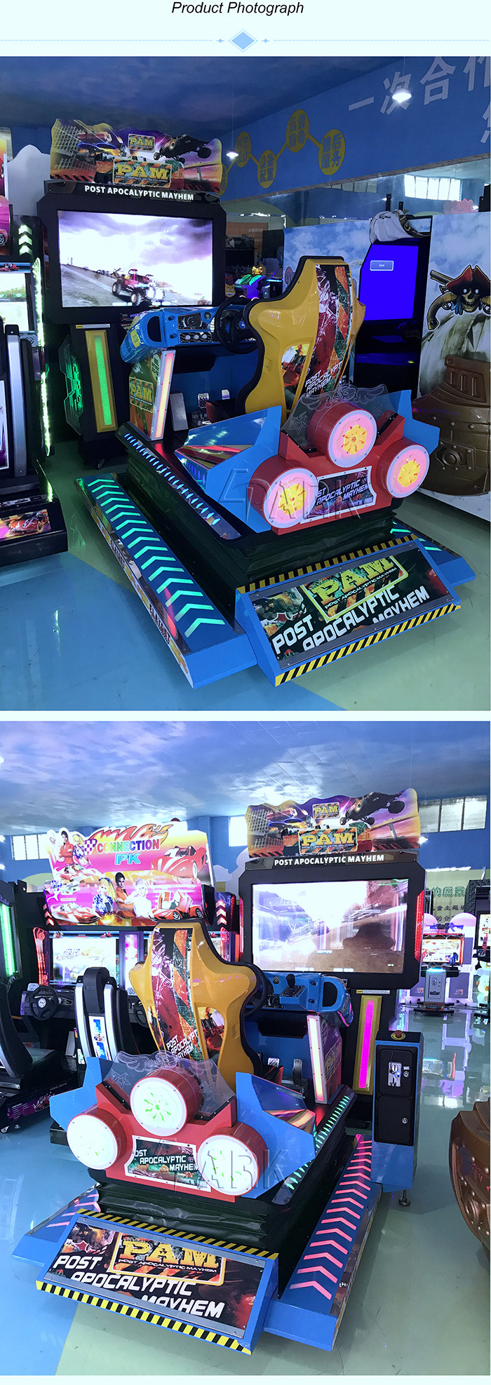 Dynamic Motion 3d Simulator Arcade Machine , 55 Inch Screen Full Motion Racing Car Video Games