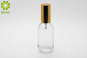 Quality Clear Boston Round Pump Bottles , 30ml Glass Liquid Foundation Containers wholesale