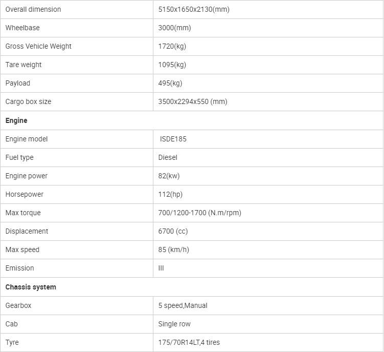 1000kg Cargo Truck 4x2 Diesel Heavy Truck With Cargo Tank Length And Left Steering