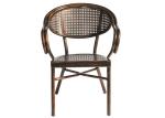 UV Resistance Furniture Outdoor Restaurant Brown Aluminum Dining Chairs With Arm