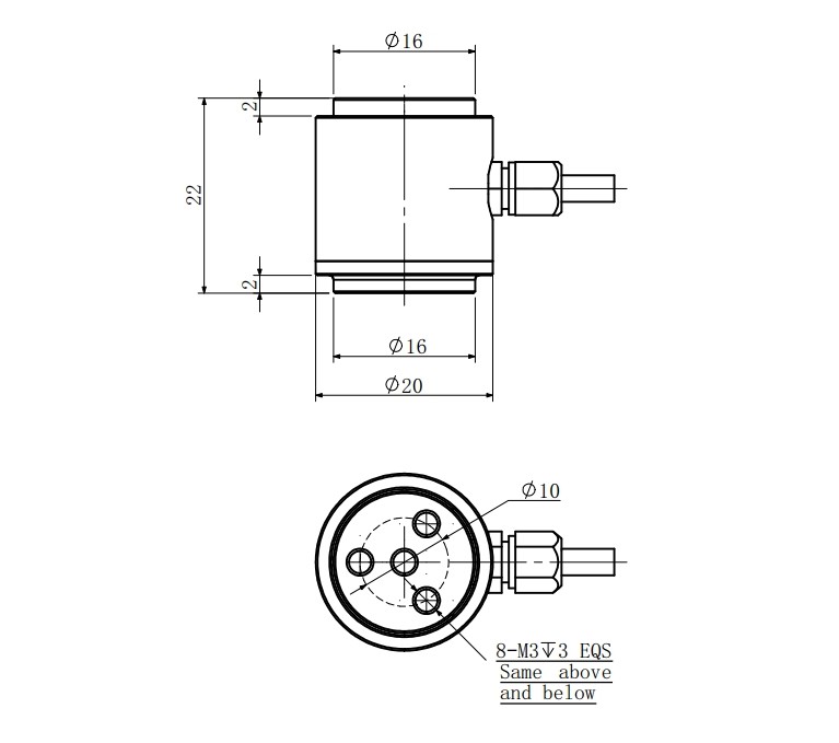20-2000n Tension Compression Force Sensor Stainless Steel Compressive Load Cell
