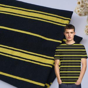 Quality Durable Plain Cotton Sweat Absorbent Striped Material Fabric For T - Shirt Tear Resistant wholesale