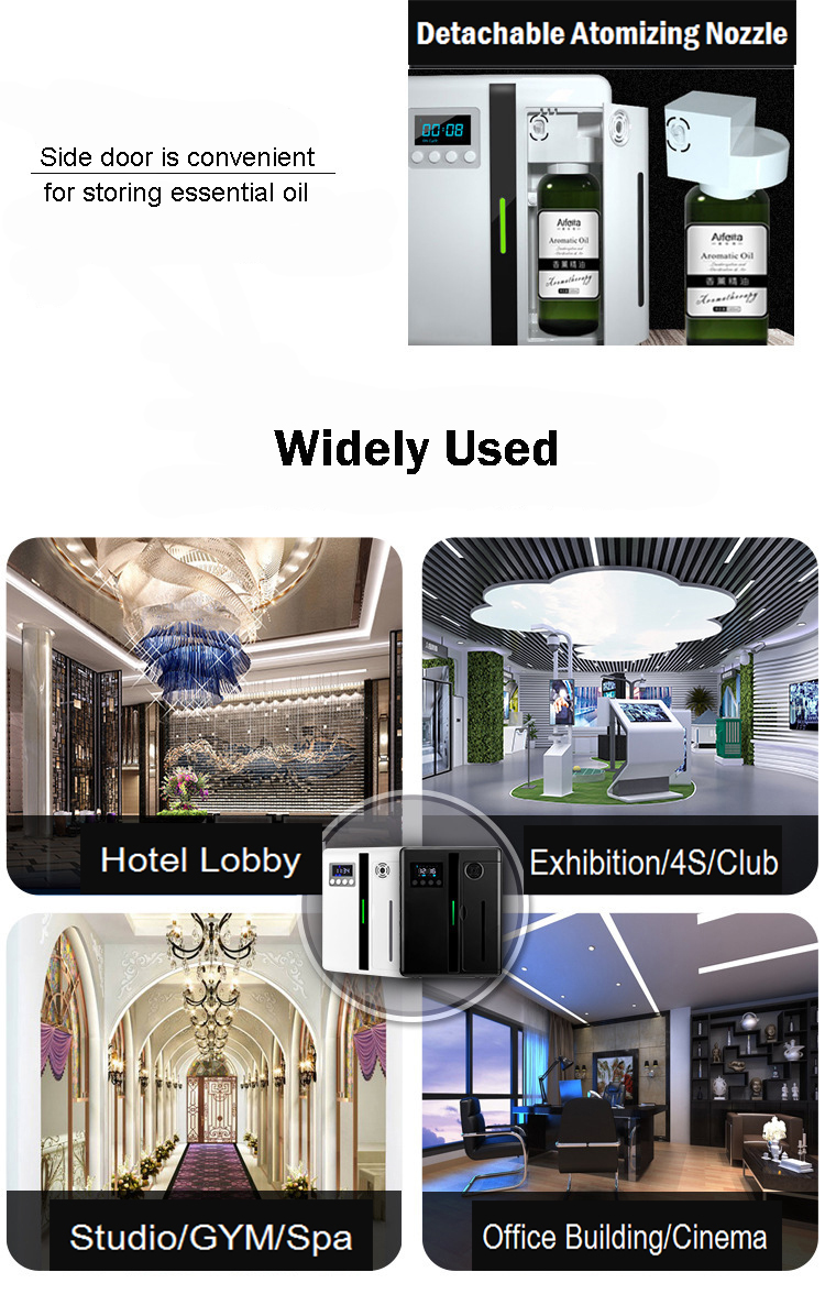 Hotel Lobby Wall Mounted 160ml Pure Fragrance Oil Aromatherapy Diffuser Ultrasonic Scent Waterless Essential Oil Diffuser Air