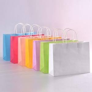 Quality Customized Size Coloured Kraft Paper Bags , Brown Paper Gift Bags Eco - Friendly wholesale
