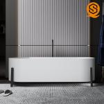 Residencial bathroom furniture artificial stone durable bathtub with four legs