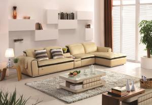 Quality modern living room cow leather corner sofa furniture wholesale